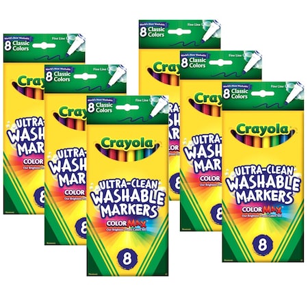 Crayola Washable Formula Markers, Fine Tip, Classic Colors, PK48 BIN7809